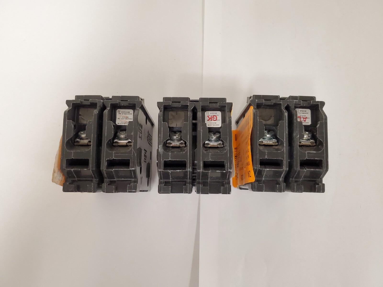 *Lot of 3* Square D Homeline 2-Pole Breakers – HOM215CP/HOM220CP/HOM230CP