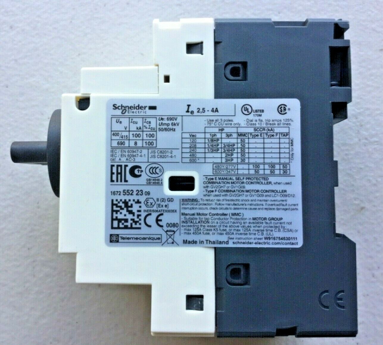 Schneider GV2P08 Motor Circuit Breaker