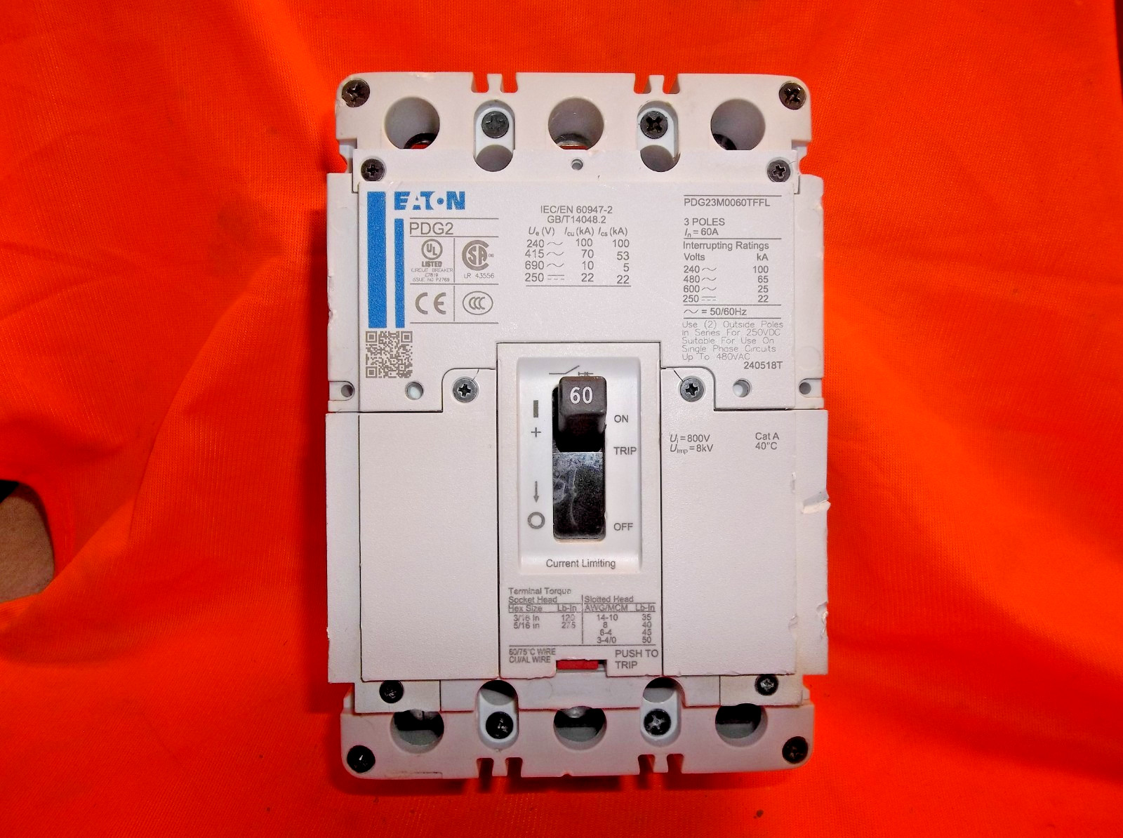 EATON PDG23M0060TFFL circuit breaker 1116A3