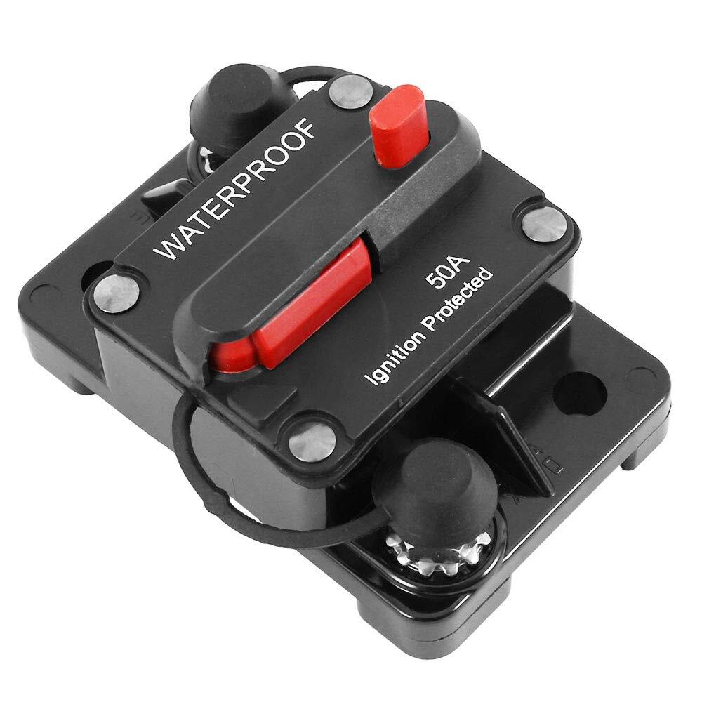 50 Amp Circuit Breaker 30A-300A with Manual Reset Waterproof Inline Fuse Inve…