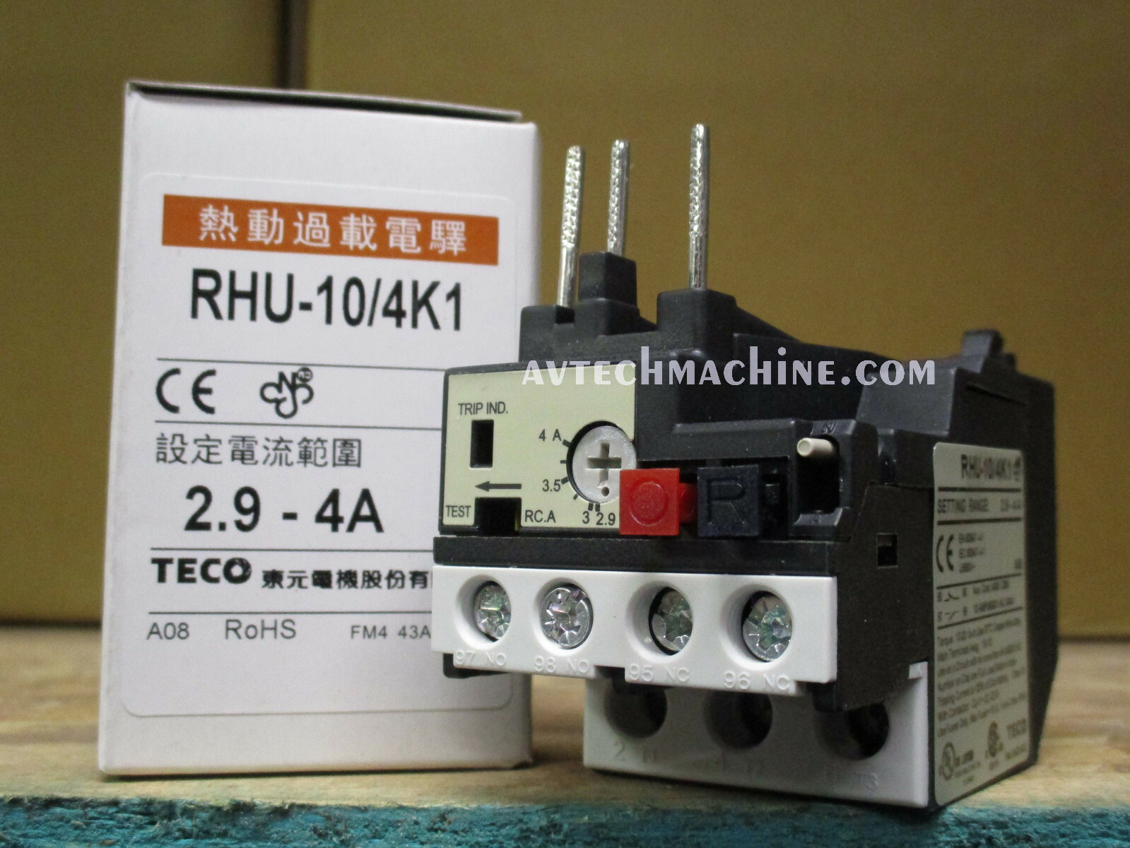 RHU-10/4K1 Teco Thermal Overload 2 Pole 2.9 – 4 Amp