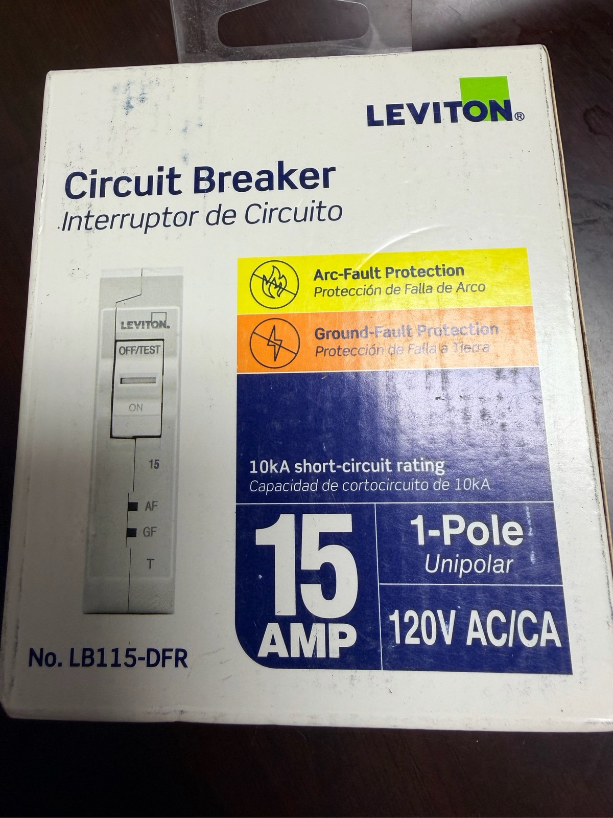 Leviton LB115-DFR 15A 1-Pole 120V Dual Function AFCI/GFCI Breaker lot of 4