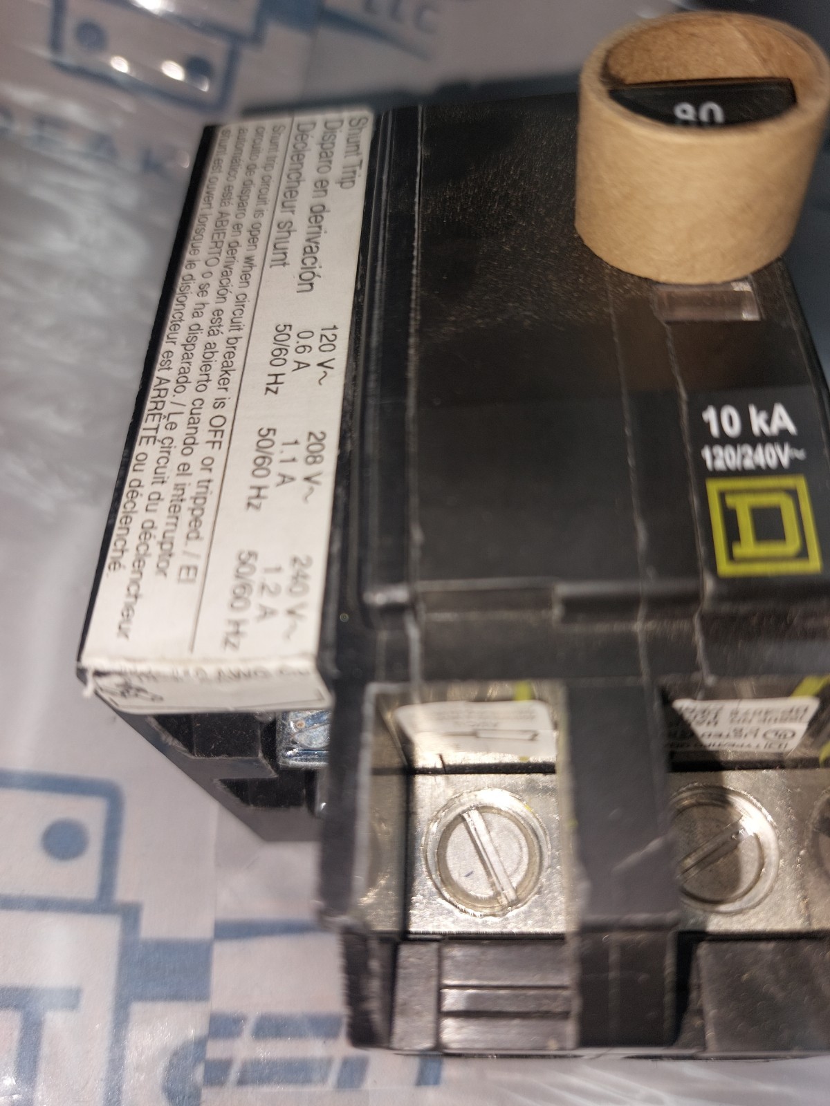 Square D QO2801021 Shunt Trip 80A Plug-On Circuit Breaker 2P 120/240VAC