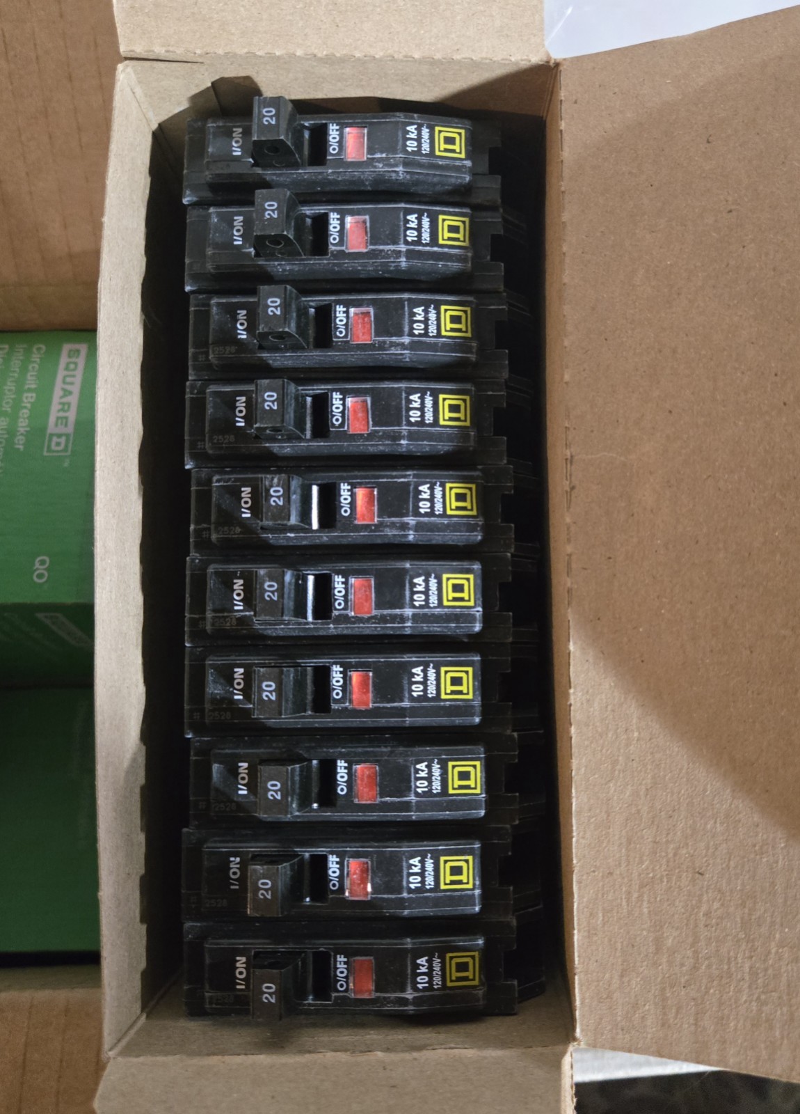 🟢 10 Pack Square D QOB12020 Amp 120V 1 Pole Circuit Breakers 🟢 NEW