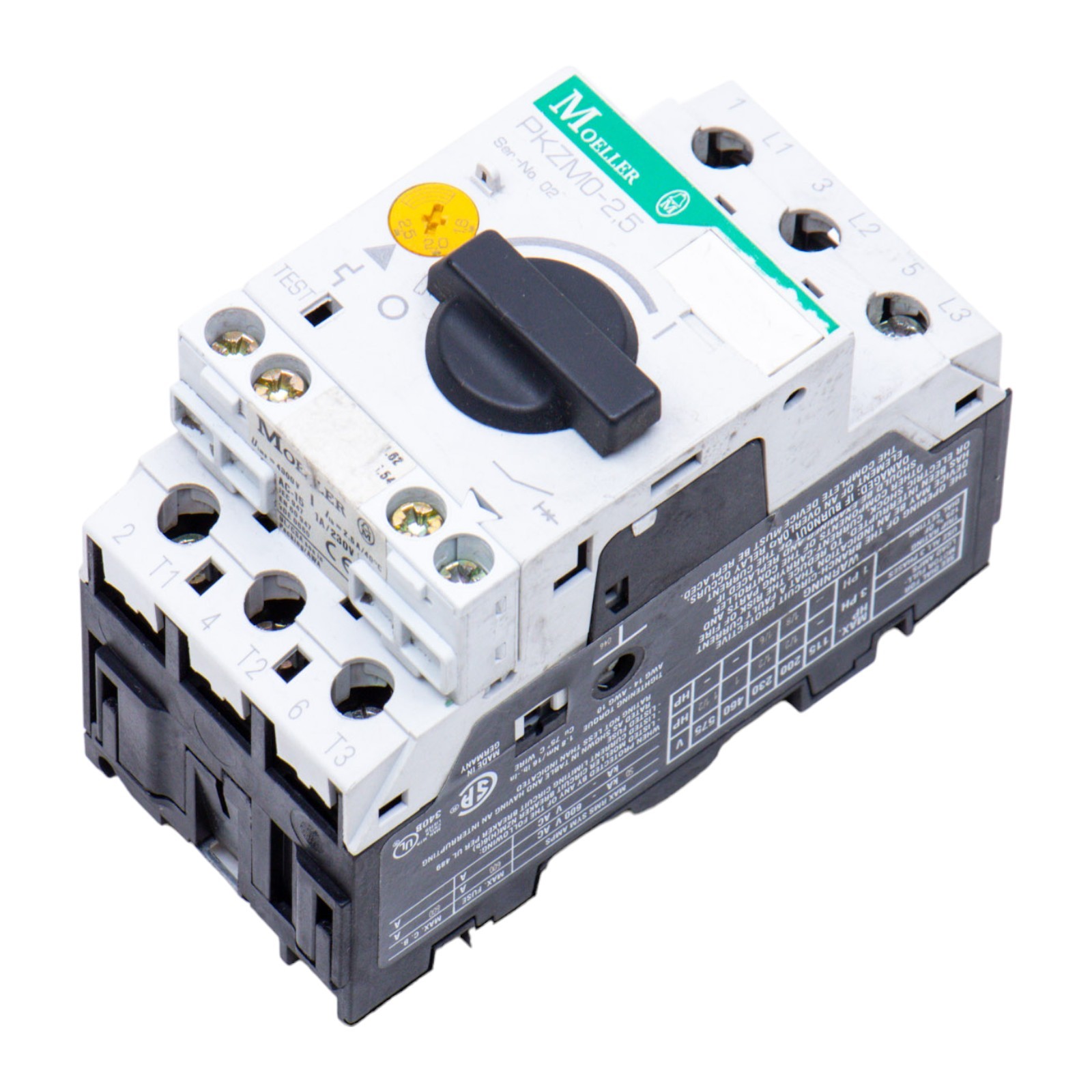 Thermal Magnetic Circuit Breaker PKZM02,5 For EATON MOELLER PKZM0-2.5 XTPR2P5BC1