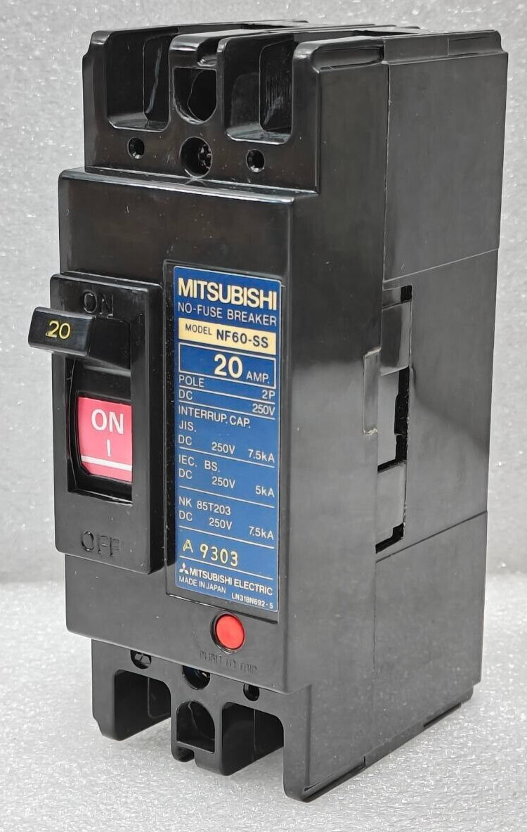 MITSUBISHI NF60-SS 2-POLE NO-FUSE CIRCUIT BREAKER 20A 250V NEW FAST SHIPPING