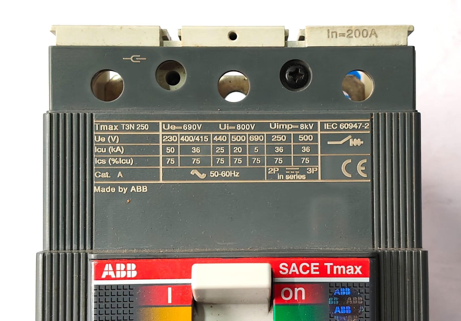 ABB SACE Tmax T3N250 3 POLE 200 AMP MOULDED CASE CIRCUIT BREAKER 1SDA051246R1 #2