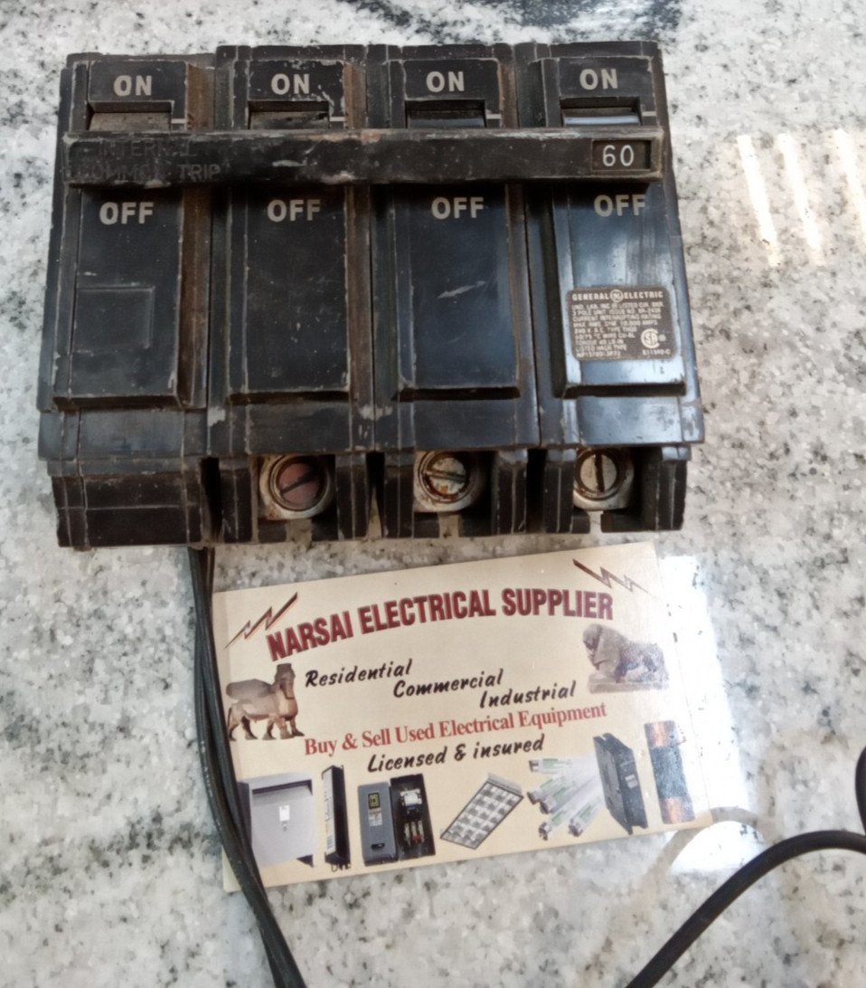GE/THQB32060/60A/3P/240V/THQB/BOLT ON/GROVE/W/TQSTA1/SHUNT TRIP/BREAKER/USE(19D2