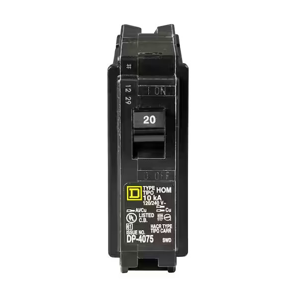 Square D HOM120CP 20A Single Pole Circuit Breaker 120/240V