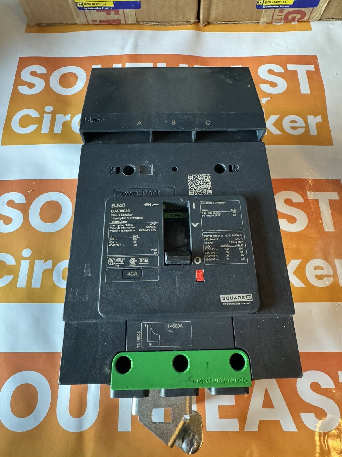 Square D PowerPack I-Line 600V 40A 3P BJA36040 Circuit Breaker
