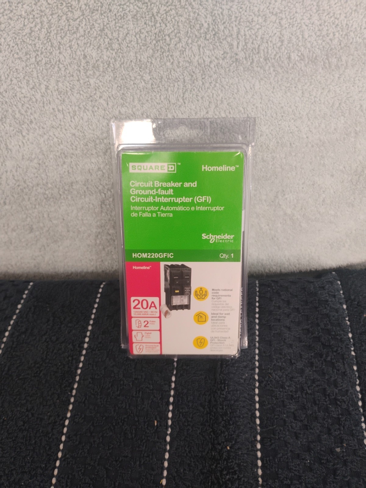 Square D HOM220GFIC 20A Circuit Breaker & GFIC J