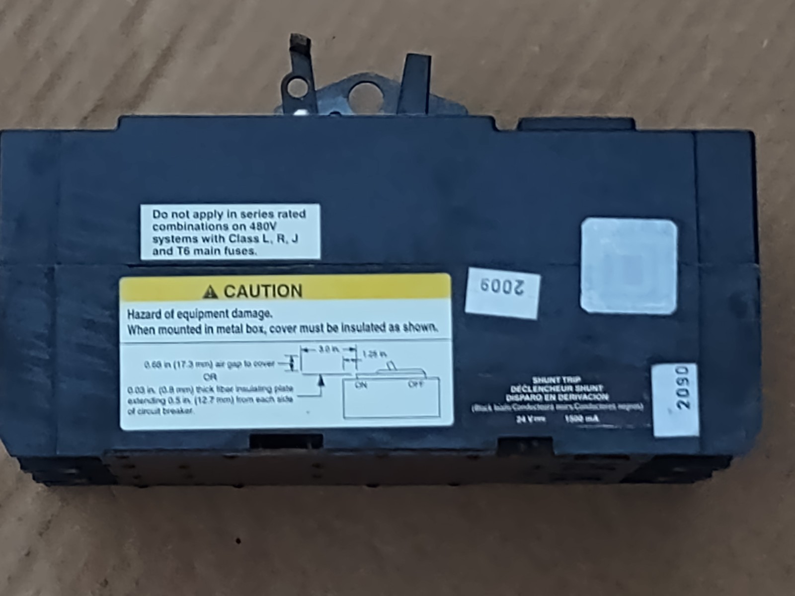 Square D KAL361256168 125A 3P Thermal-Magnetic Circuit Breaker Shunt Trip