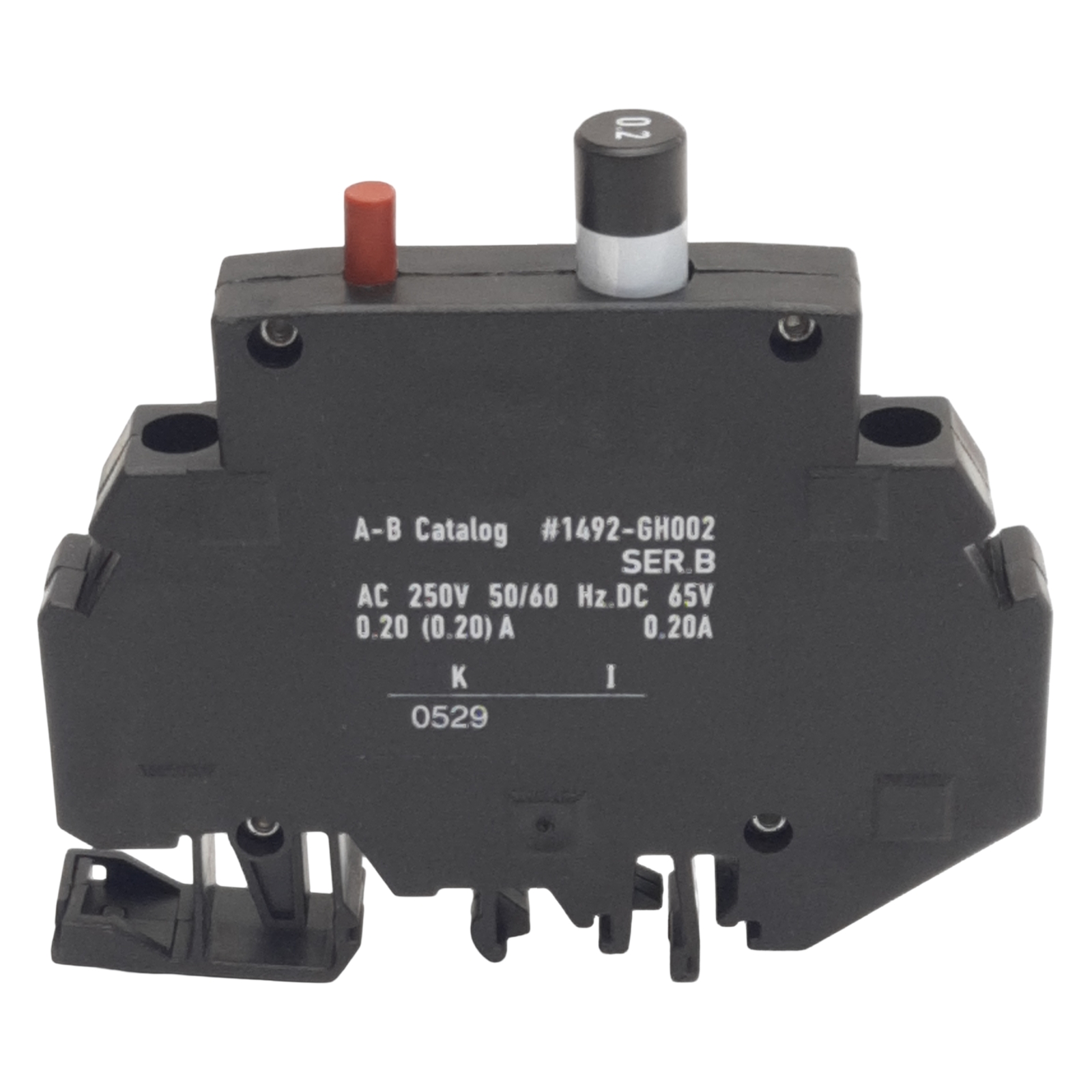 Allen Bradley 1492-GH002 Miniature Circuit Breaker, 1-Pole, 0.2A 65VDC/250VAC