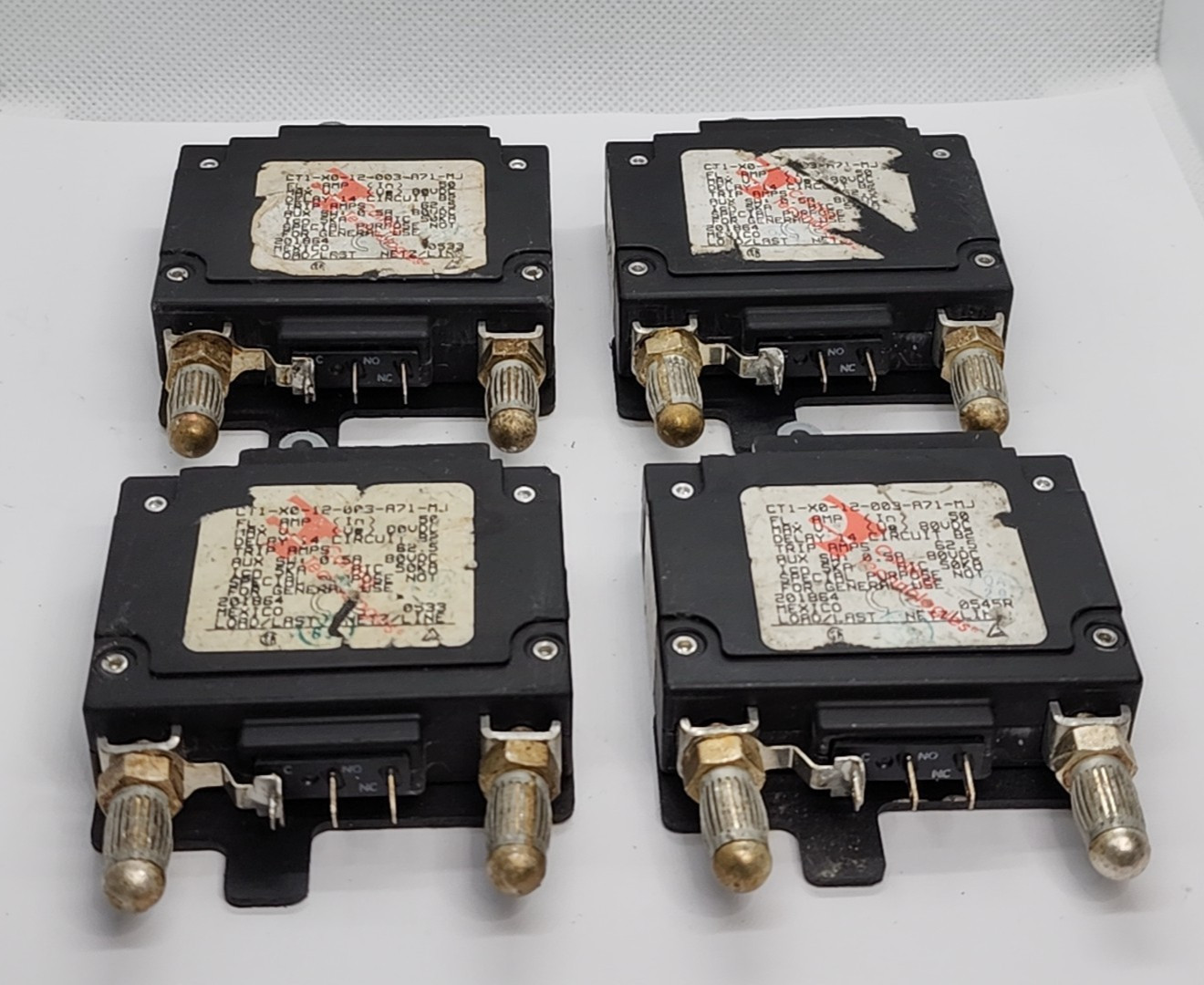 4x CARLING CTI-X0-12-003-A71-MJ 50A 80V BULLET STYLE CIRCUIT BREAKER[MG5-4