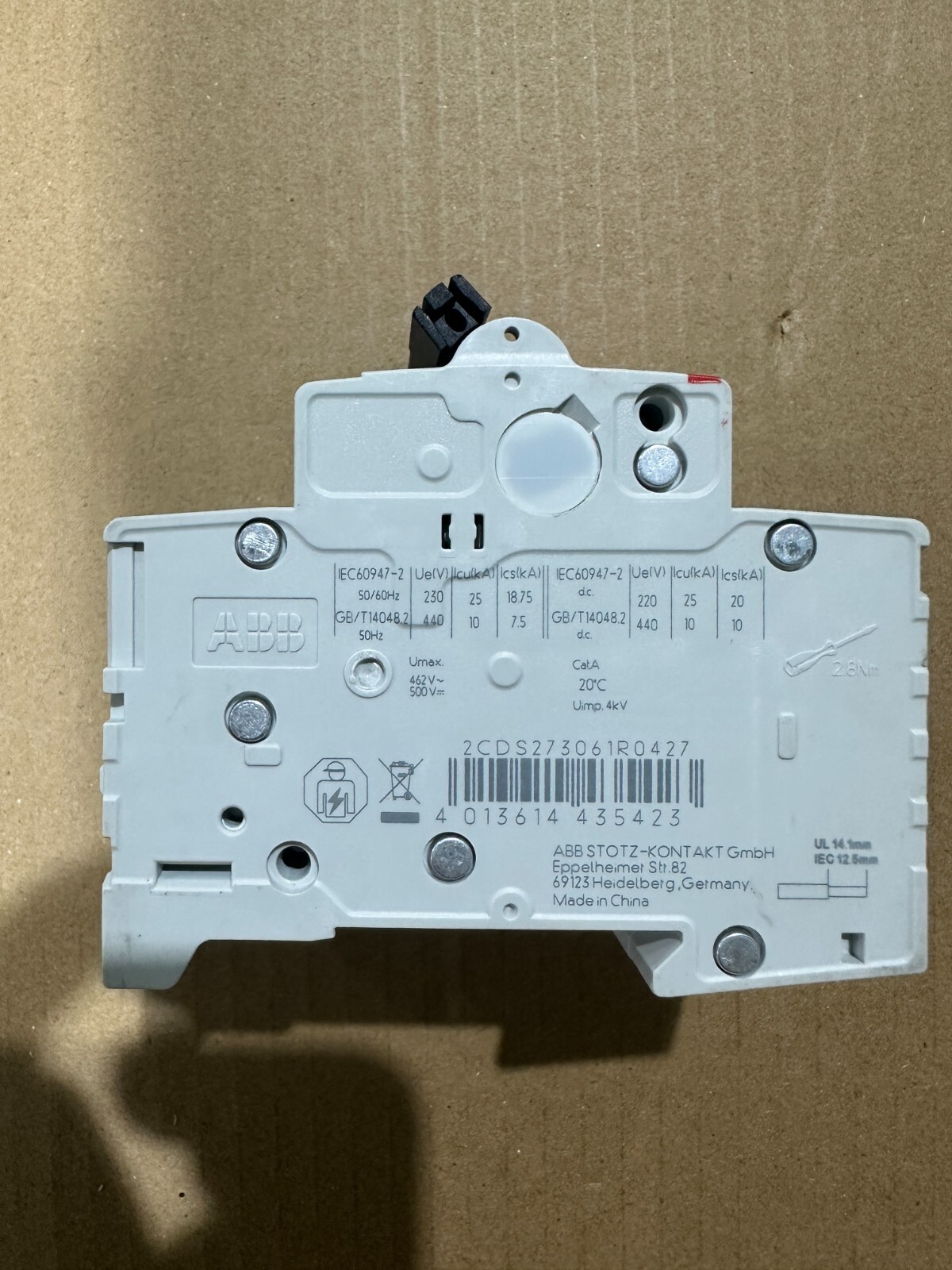 2CDS273061R0427 Brand New ABB Miniature Circuit Breaker S203M-K10UC 3P 10A – K