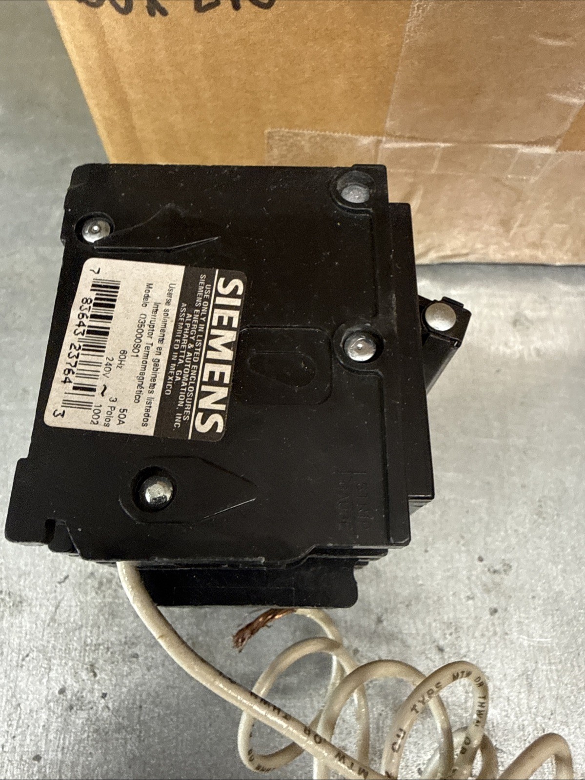 Siemens QP450 50 Amp Circuit Breaker Shunt Trip Breaker