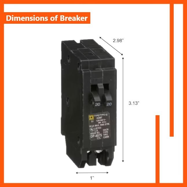 Genuine Square D Tandem Circuit Breaker Kit 1 Pack, 20/20 Amp 20A/20A Single-…