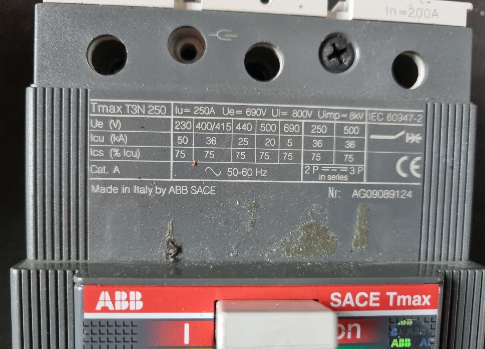 ABB TMAX T3N250 CIRCUIT BREAKER (R1S6.5)