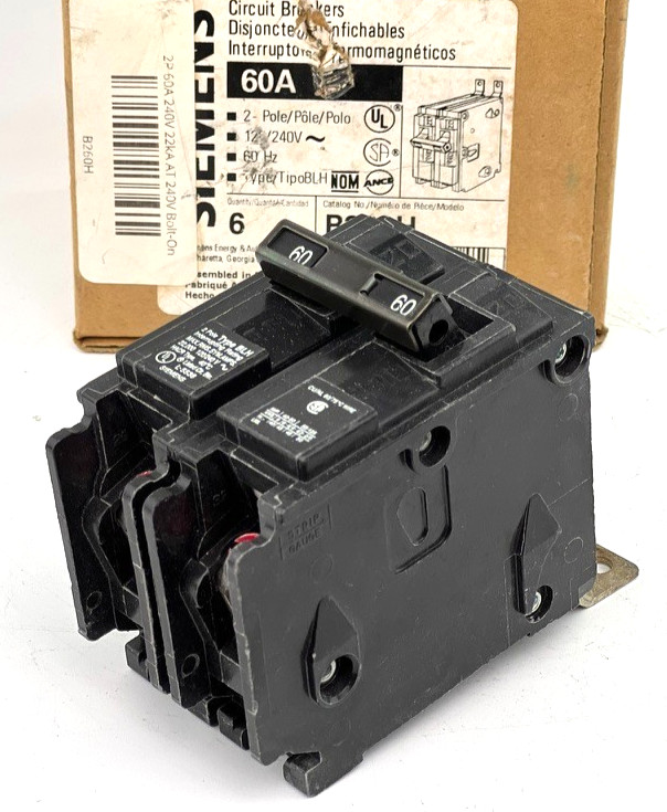 Siemens B260H 60 Amp 2 Pole Circuit Breaker Type BLH 240V Bolt On — NEW (1pc)