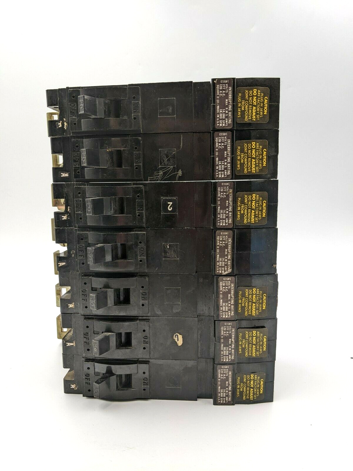 7 Pcs Square D FY14020A Circuit Breaker 20 Amp 1 Pole 277 VAC I-Line A FY14020-A