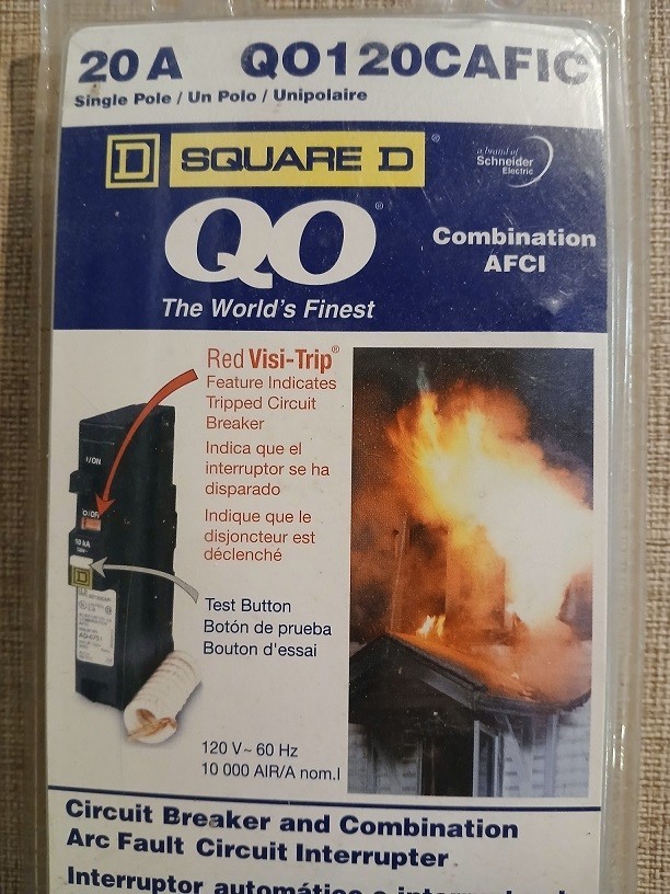 20 A Q0120CAFIC Single pole Square D QO Circuit Breaker New Old Stock