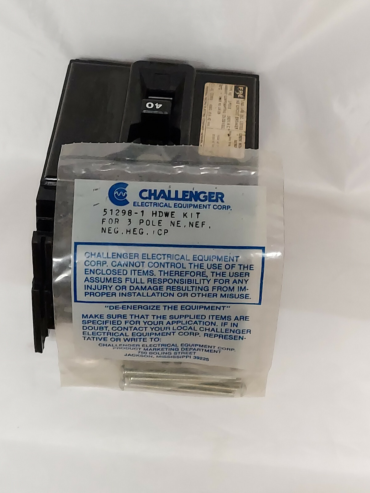 FPE 40 Amp 3 Pole 240 VAC 125/250VDC Type NE LK-328 AWG #14 – #2 Circuit Breaker