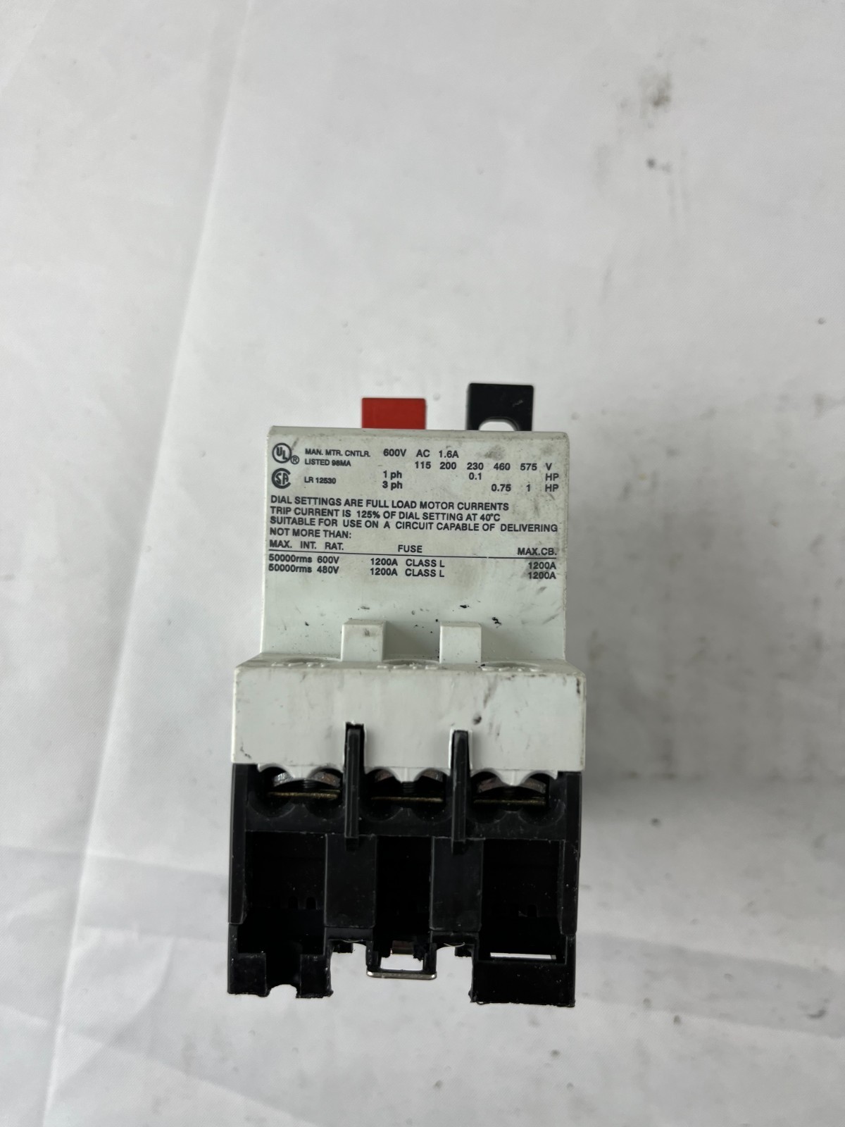 AEG Mbs 25 Manual Motor Starter 1–1.6A 3‑Pole 600V AC Used Spare Part