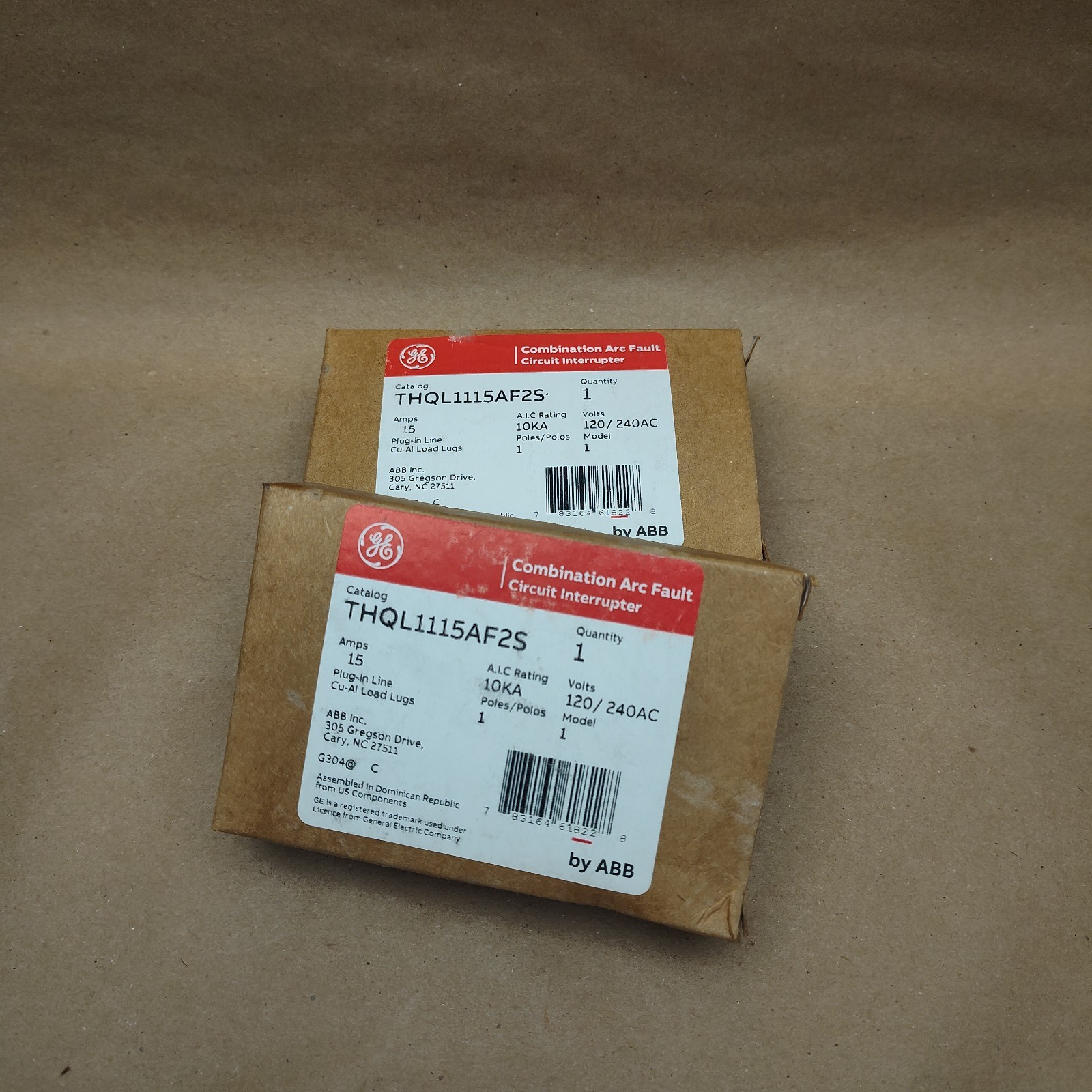 GE Combination Arc Fault Breaker, 15a 120/240v, THQL1115AF2S – Lot of 2