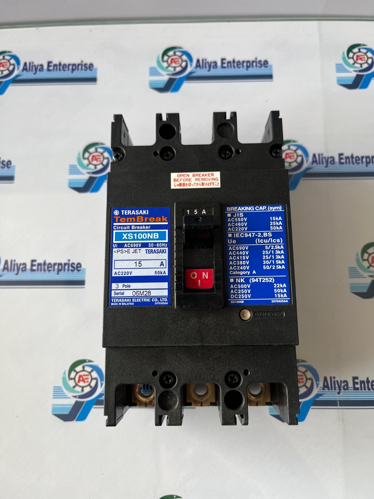 TERASAKI XS100NB TEMBREAK 15A 3POLE CIRCUIT BREAKER FREE SHIPPING MADE MALESIA