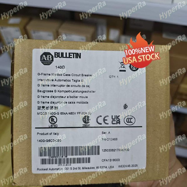 New Allen-Bradley 140G-G6C3-C80 Industrial Circuit Protection Breaker