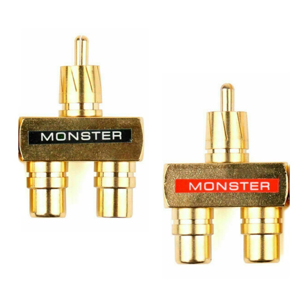 Y Splitter Adapter Copper Gold Plated Metal Parts 2pcs Accessory Audio