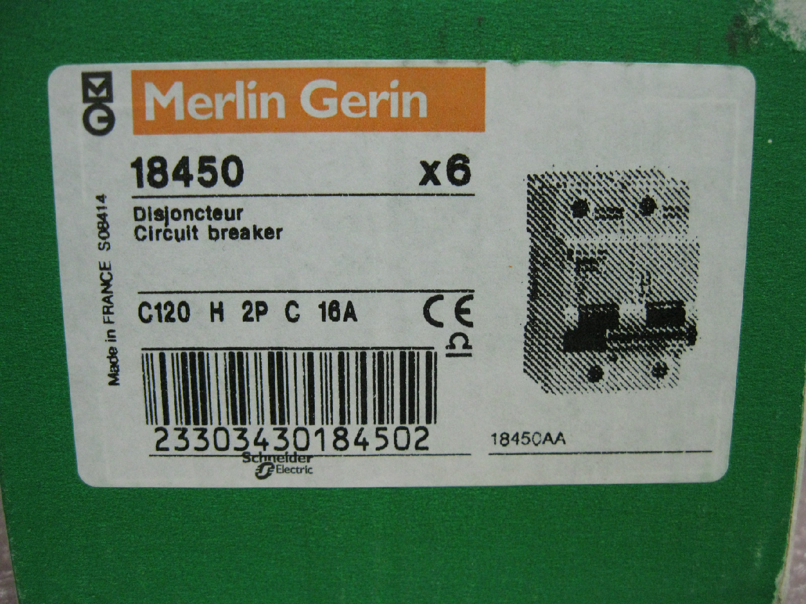 MERLIN GERIN 18450 CIRCUIT BREAKER-MULTI 9 C120H-NEW