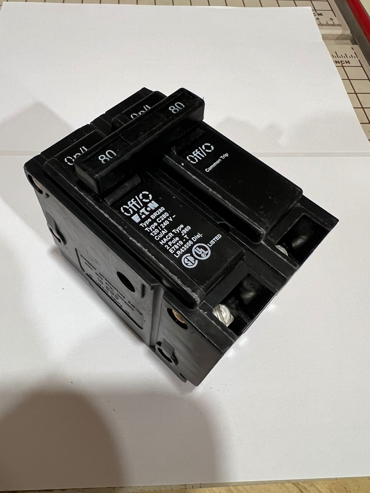 New Circuit Breaker Eaton Cutler Hammer BR280 80 Amp 2 Pole 120/240V