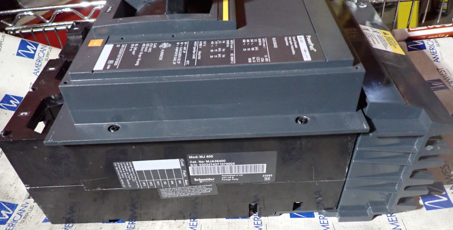 New Square D MJA36400 400 Amp65kA@480v 600 VAC 3 Pole PowerPact M I-Line Breaker