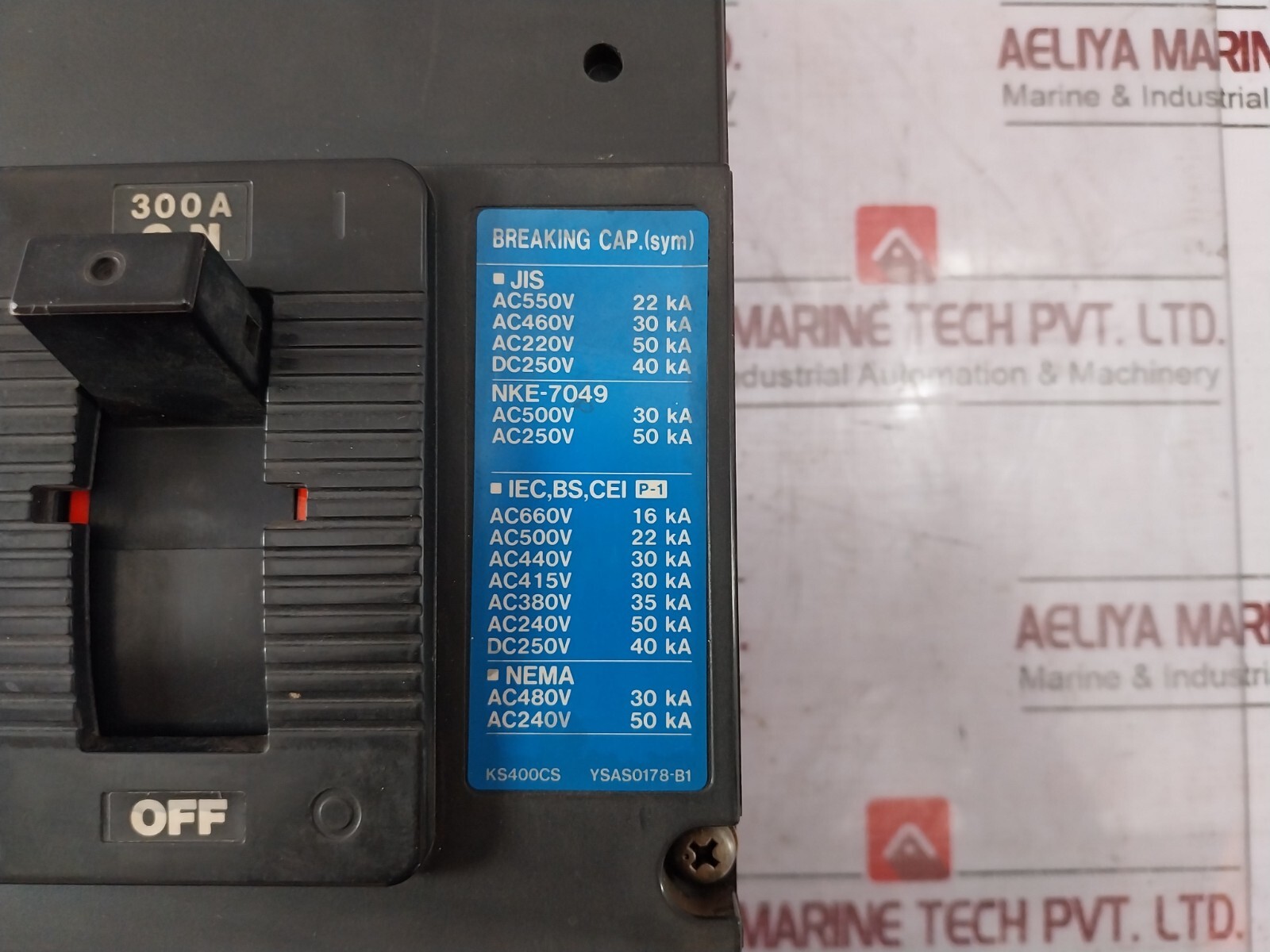 Terasaki Electric XS400CS Tembreak Circuit Breaker YSAS0171-A1/K 300A