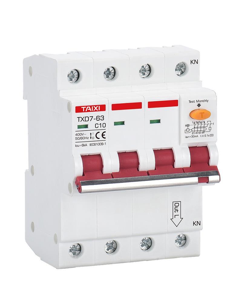 Circuit Breaker Motor Electrical Protection RCBO 16A-63A Kit Three Phase MCB