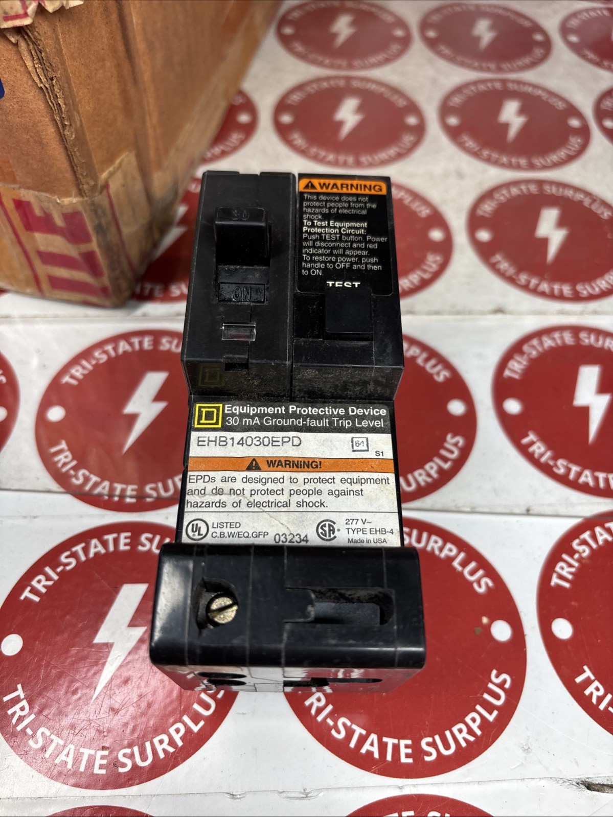 LOT OF 1- Square D EHB 14030 EPD Protection Grnd Fault GFI GFCI 30a 277v 🔴