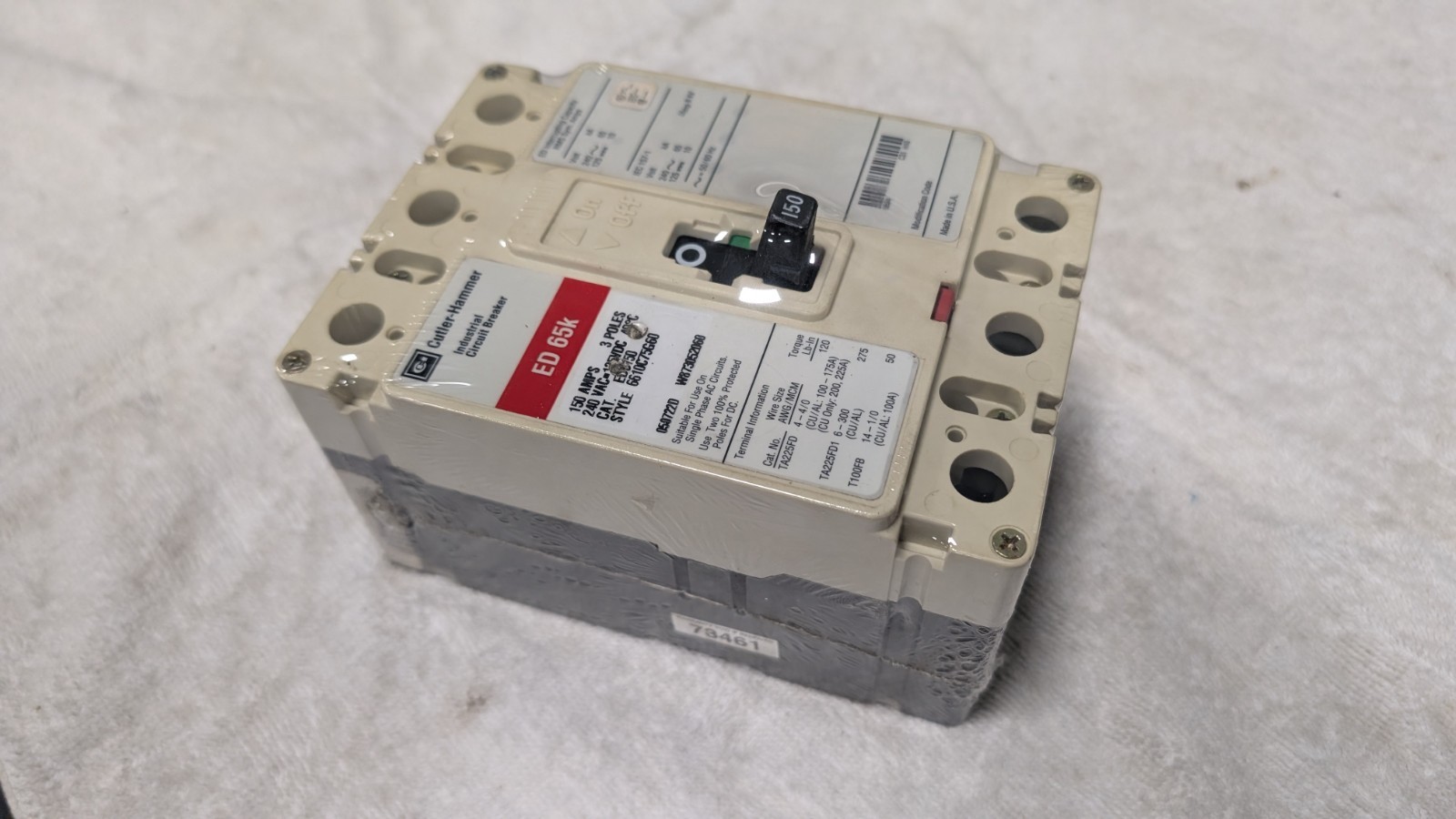 Cutler-Hammer ED65k 150 amp 3 pole circuit breaker