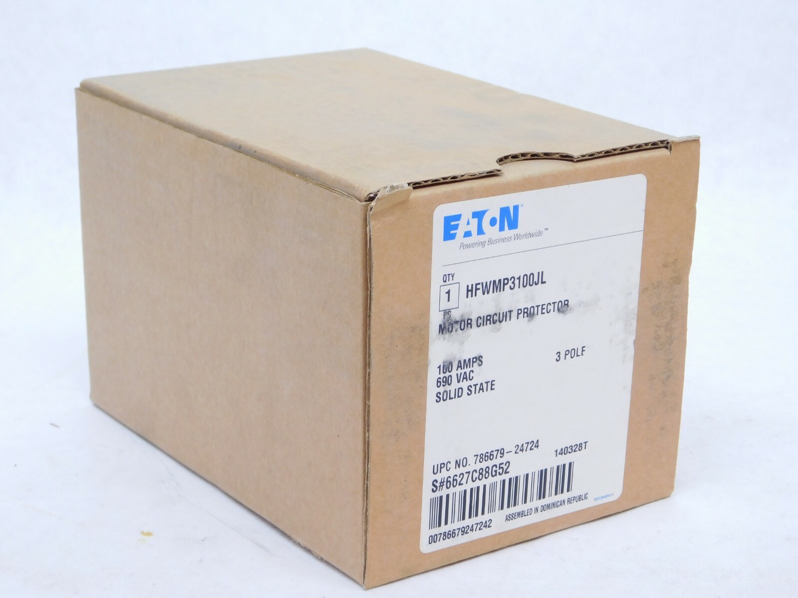 Eaton Solid State Motor Circuit Protector HFWMP3100JL 100-Amp 609-VAC 3-Pole VN