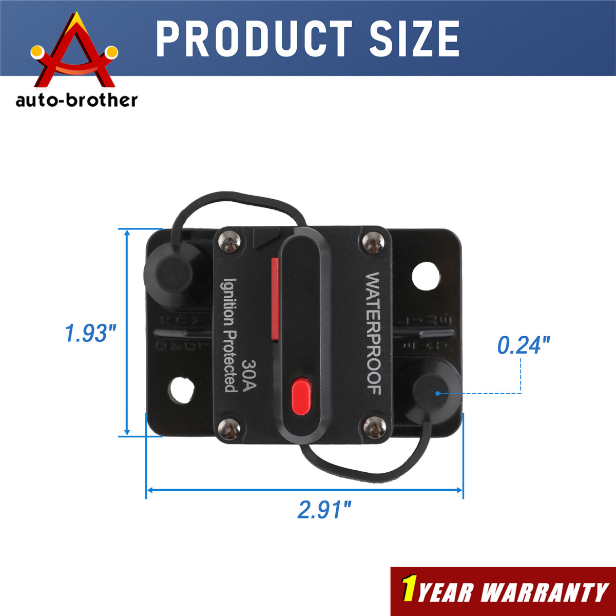 Manual Reset Switch Circuit Breaker Audio Fuse 30A-300A Amp 12V-48V DC Car Boat