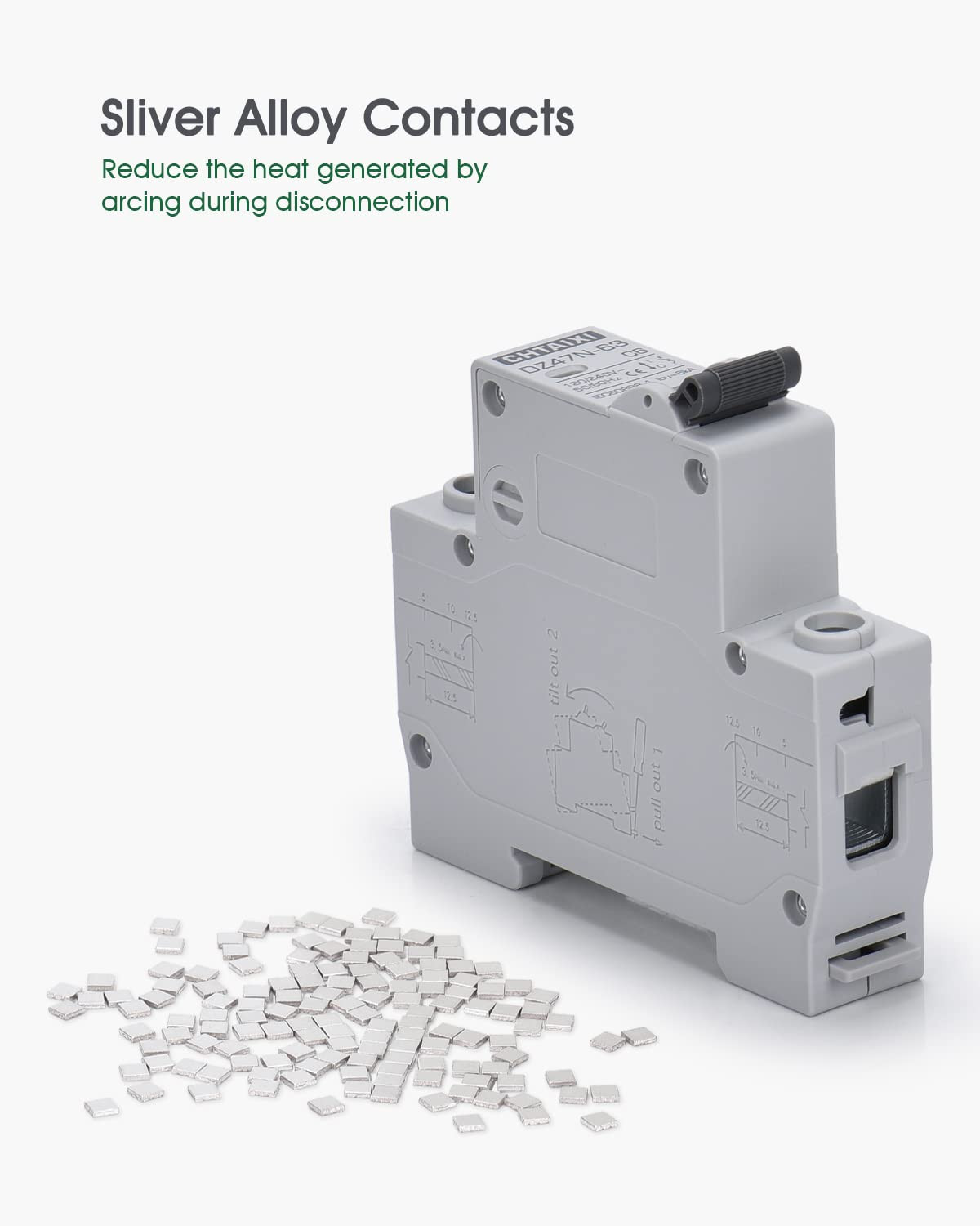 AC Miniature Circuit Breaker, 10 Amp 120V/240V 1 Pole DIN Rail Mount Circuit Bre