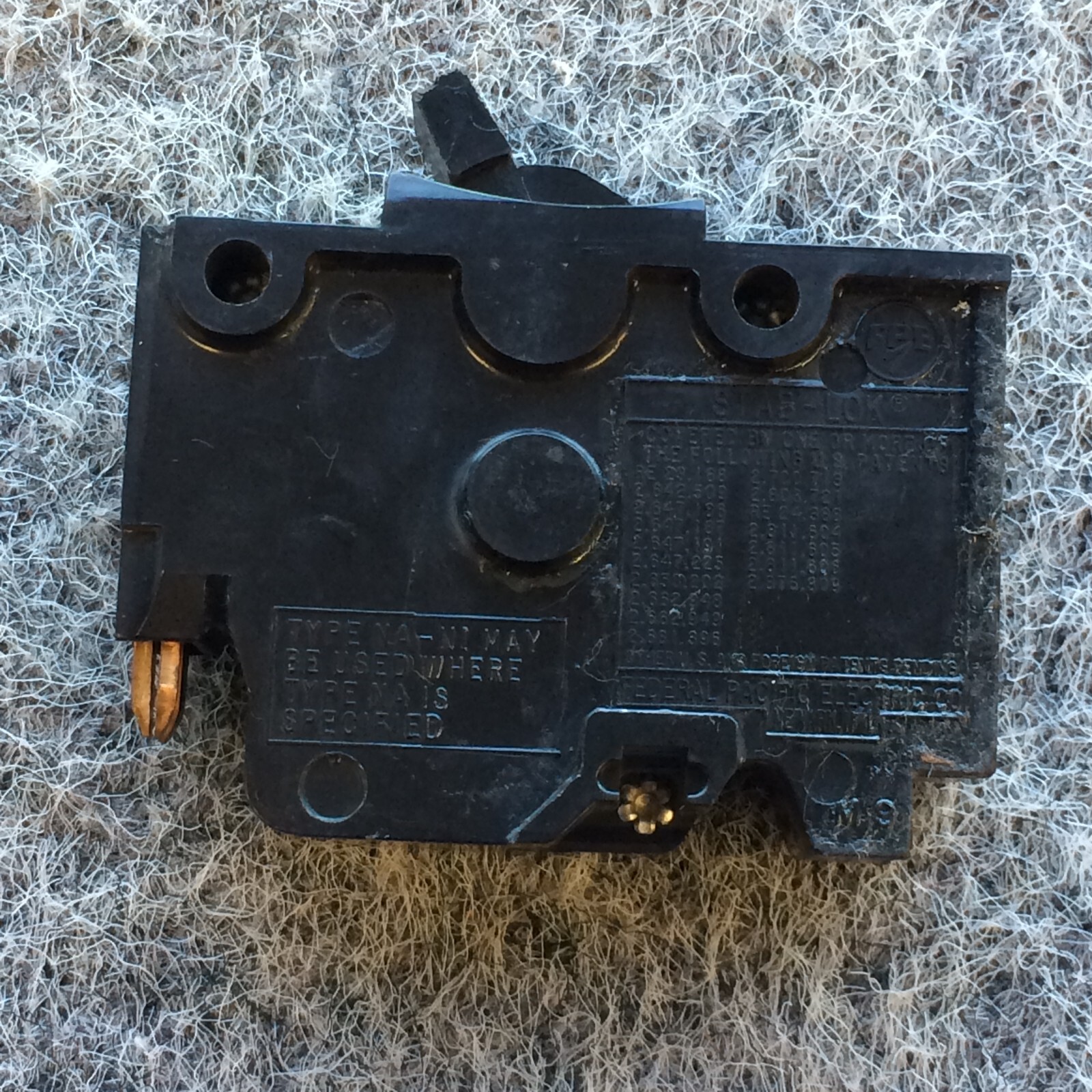 Federal Pacific 50 Amp 1 Pole Circuit Breaker FPE Stab-Lok Thick 120/240VAC