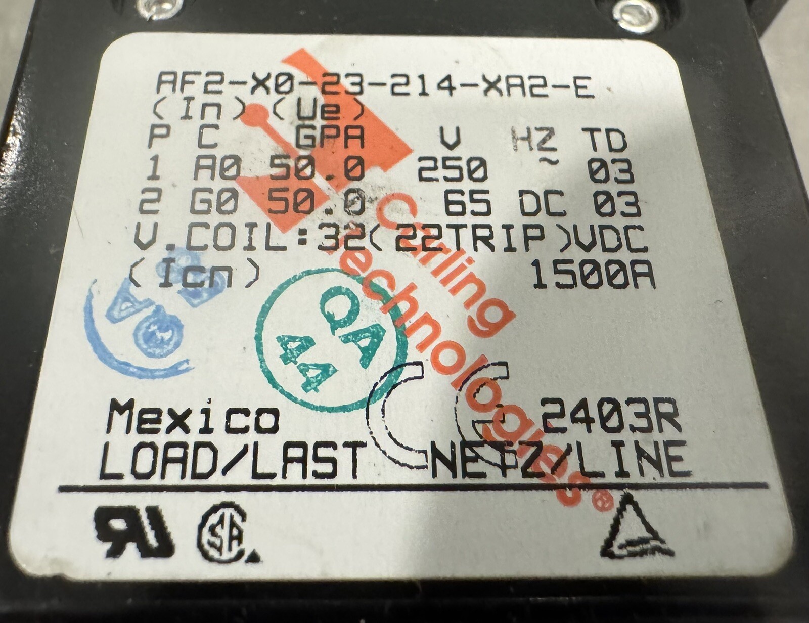 Carling AF2-X0-23-214-XA2-E Breaker Hydraulic Magnetic A-Series NEW! SHIPS FREE!