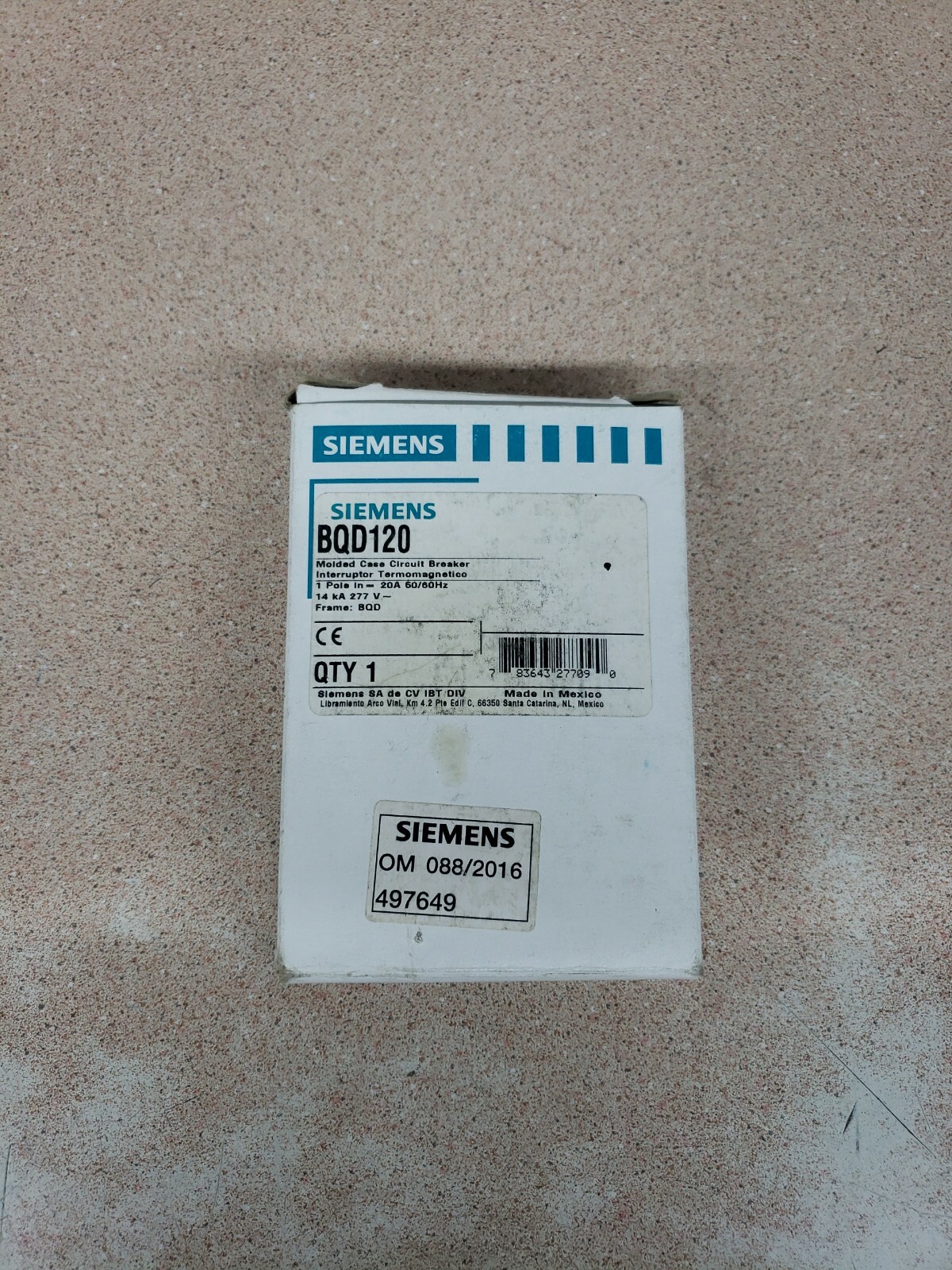 NOS SIEMENS BQD120 CIRCUIT BREAKER