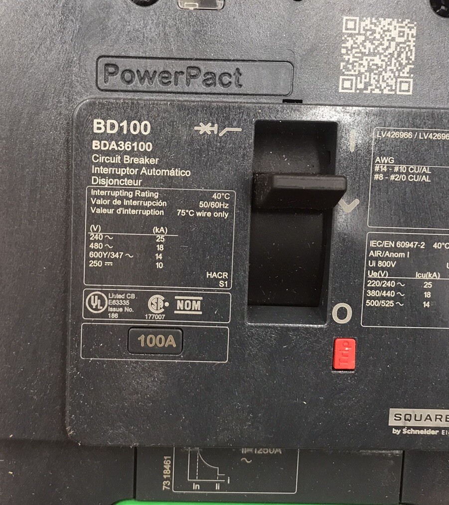 HOUSTON STOCK NEW SQUARE D BDA36100 POWERPACT BDA 100 AMP FREE 2 DAY AIR BUY NOW