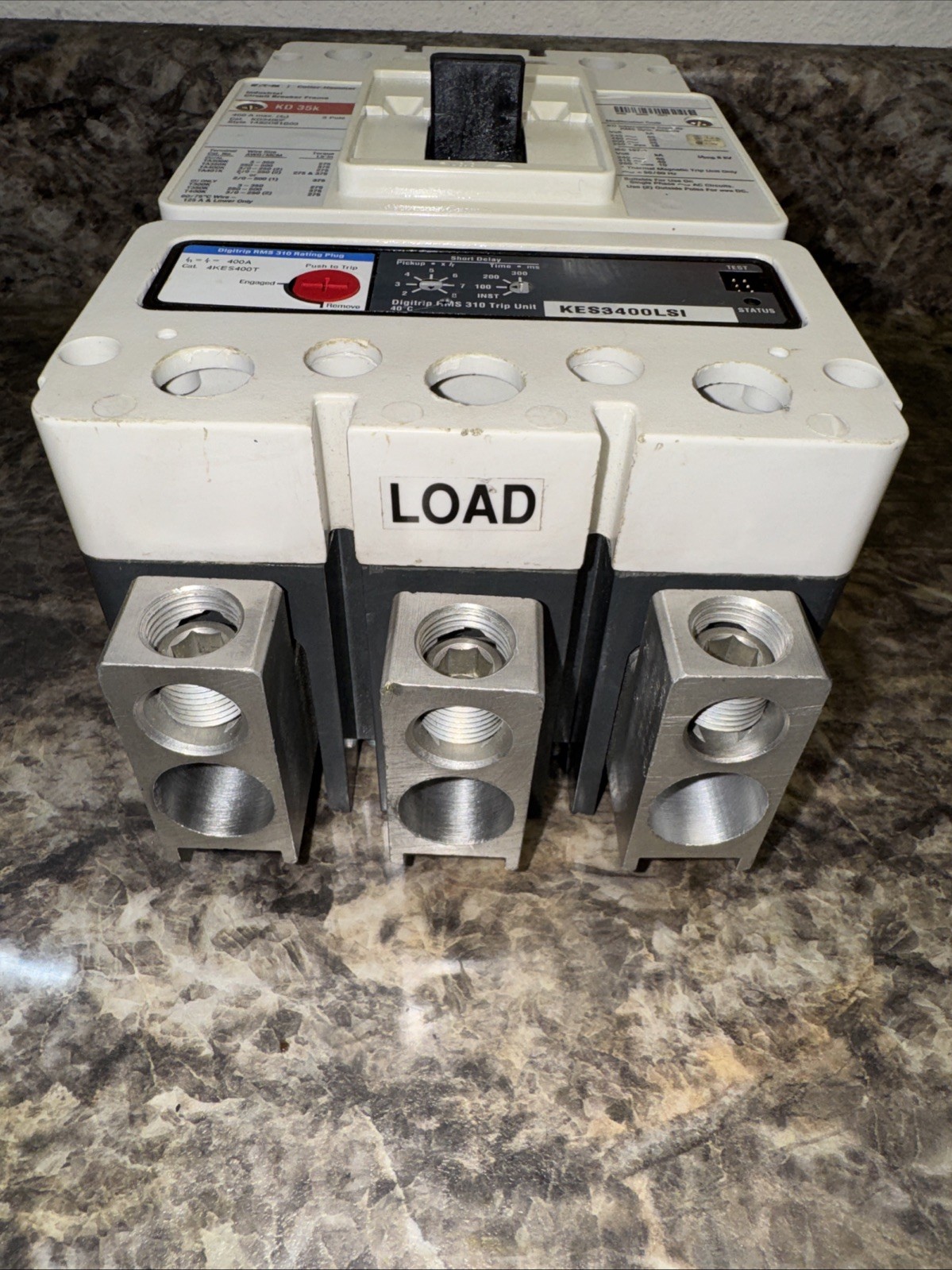 KD3400F EATON Cutler Hammer KD3400 KD 35k 400A 600V 3P W/KES3400LSI Trip Unit
