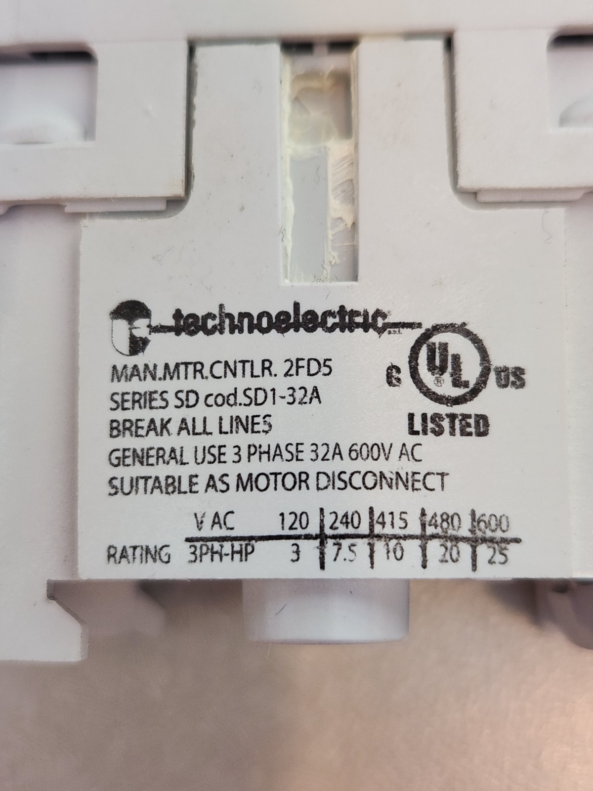 Technoelectric SD1-32A Disconnect Switch 600V – 3 Phase