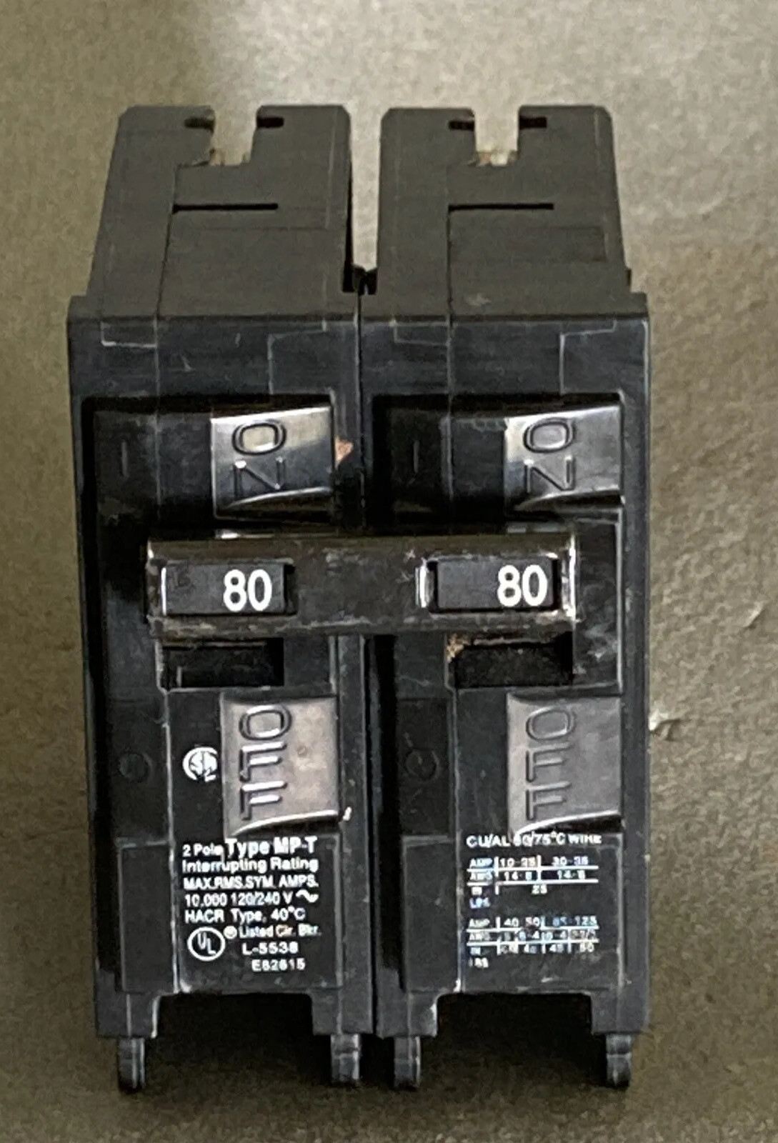 MP280 Molded Case 80A 240V Circuit Breaker 2Pole MP Series MP-T Circuit Breaker