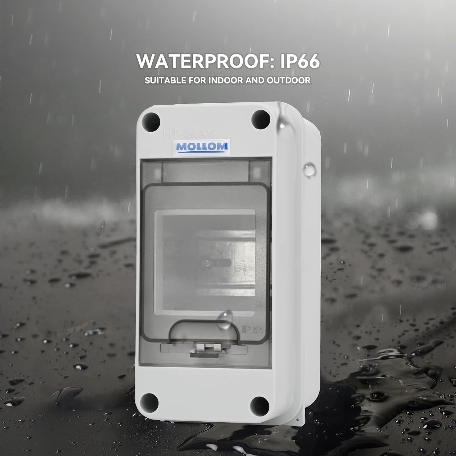 3 Way Circuit Breaker MCB Box Waterproof for Indoor Outdoor 3 Circuits