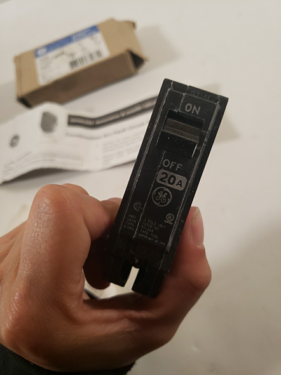 GE Combination Arc Fault Circuit Breakers THQL1120AF2, 20 Amps 120 Volts 1 Pole